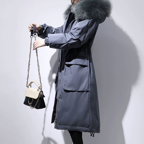 

5xl plus size warm winter coat women winter jacket women thick cotton hooded coat fur collar korean long parka female coats new, Black