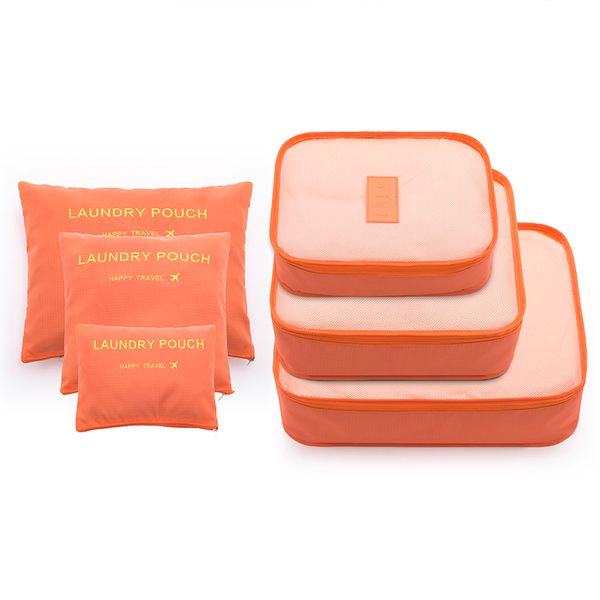 

6pcs/set fashion big capacity zipper nylon waterproof women travel bag luggage organizer packing bag cube men journey bag
