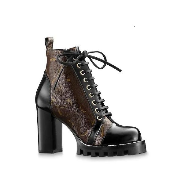 

shoes genuine leather round toe women boots gladiator lace up thick heel ankle boots shoes women high heel flock boots, Black