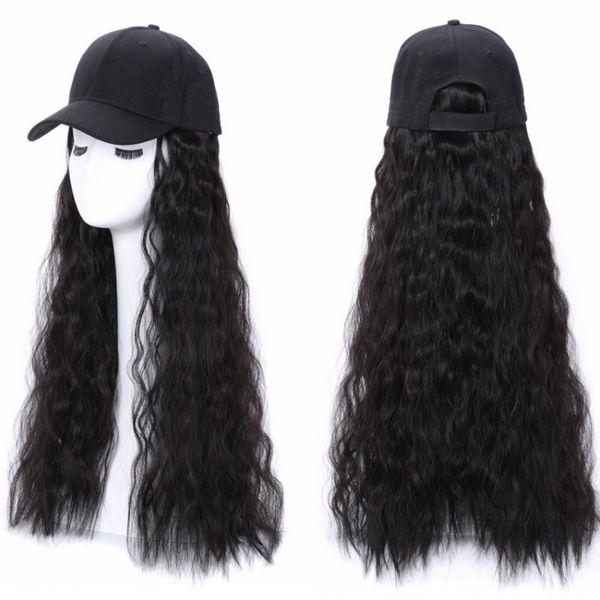 

cap hair extension for girls & lady kinky charming curly hair with cap integrated the latest fashion popular hair pieces hairpieces 60cm,24, Black;brown