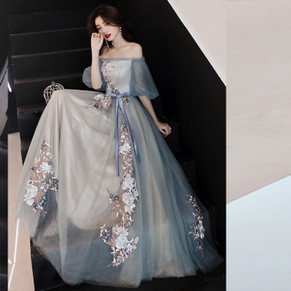 

maxi цветочные вышивка женщины платье vintage модельер новейший luxury elegant work party повседневный sexy ночной клуб платье, Black;gray