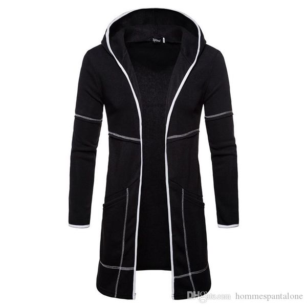 

весна осень мужские твердые толстовки моды mens с капюшоном джемпер tops casual дизайнер сыпучие hip поп одежды, Black