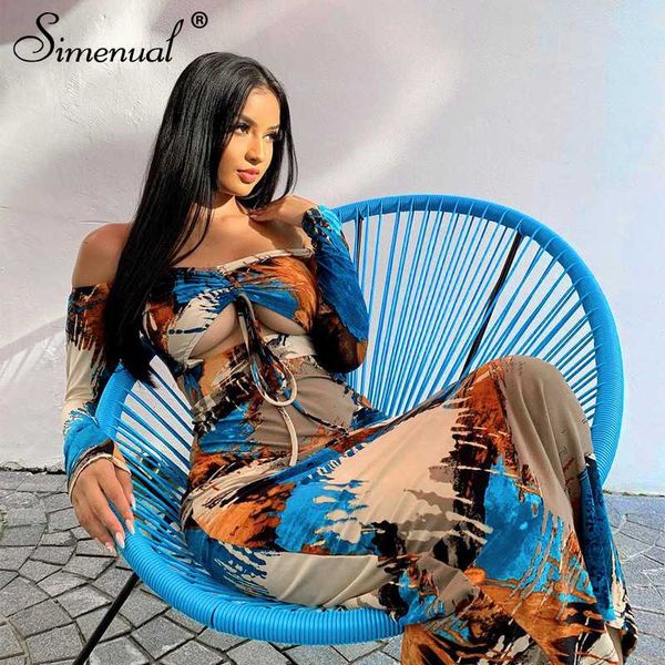 

simenual off shoulder cut out women maxi dresses skinny print party clubwear long sleeve fashion bodycon dress new, Black;gray