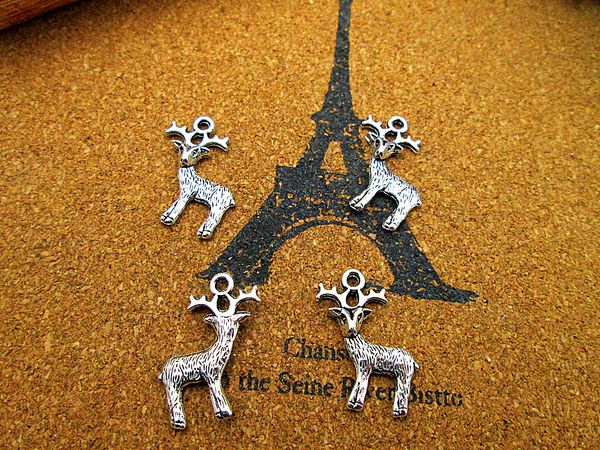 

60pcs deer charms silver tone deer charms pendants 24x19mm, Bronze;silver