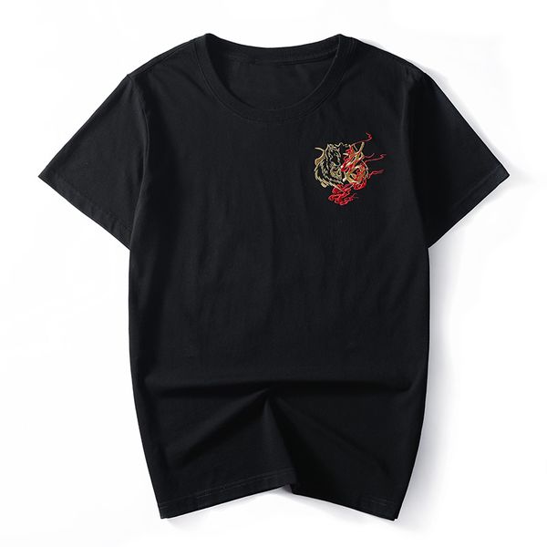 

ready stock - boar embroidery t-shirt, fashionable embroidery t-shirt