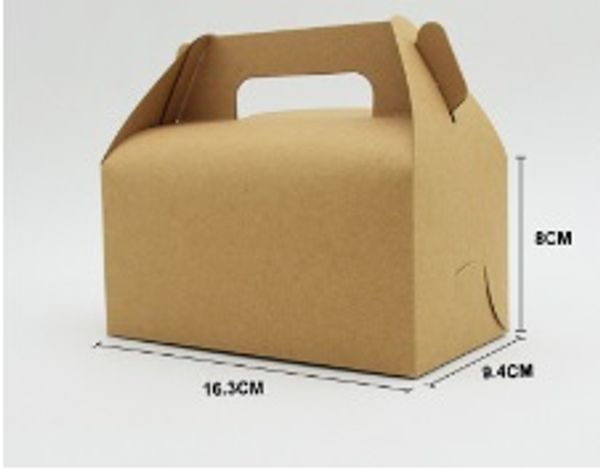

10 Pcs 16.3*9.4*8cm Kraft Paper Packaging Box With Handle Wedding Gift Box Muffin Party Birthday Dessert Baking Package Cookies soap Box