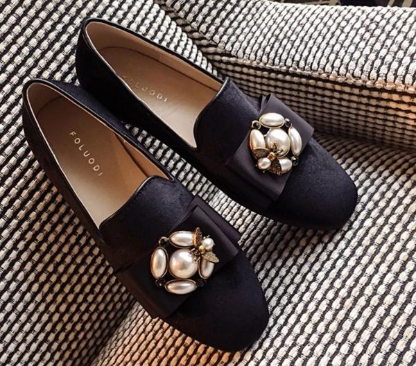 

2019 women's shoes in spring and autumn with new style flat bottom square head suede @118, Black