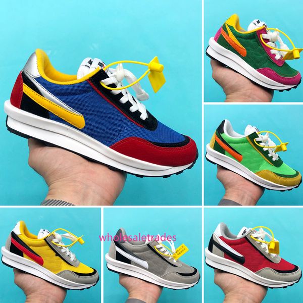 

2020 sacai ld вафельные детские кроссовки мальчики девочки зеленый gusto дизайнерские кроссовки ldwaffle зеленые кроссовки мальчик девочка д