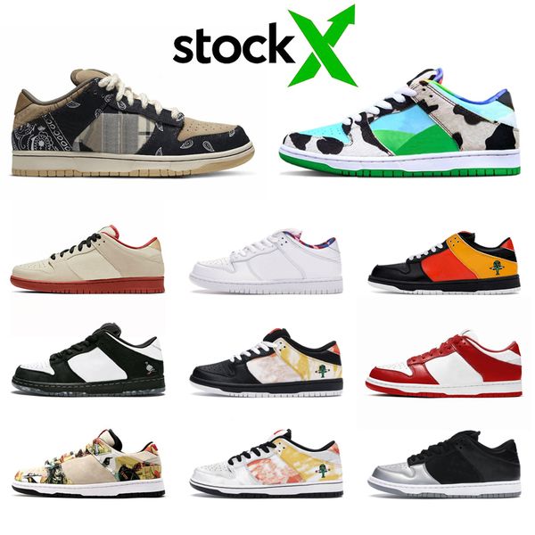 

stock x dunk low ben and jerrys travis scotts low mens designer sneakers sb chunky dunky panda pigeon women men skateboarding casual shoes, Black