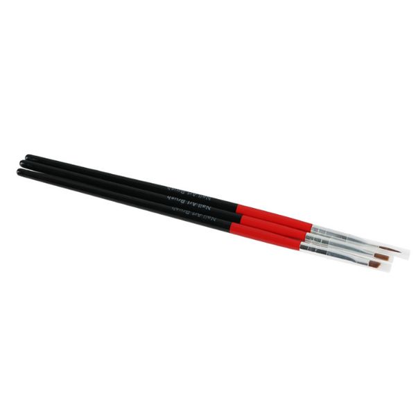 

3pcs nail art drawing painting set tool brushes design uv gel acrylic brush pen b023, Yellow