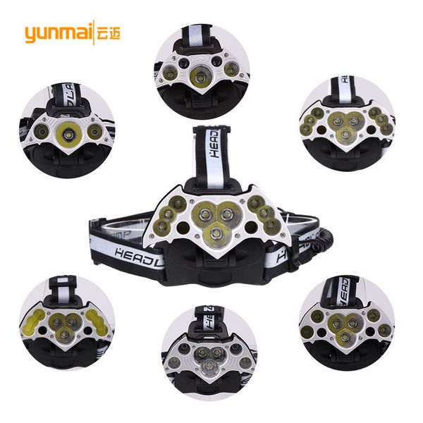 

cross border new pattern bat 3 5 7 9 holder 11 lamp t6 usb light red headlights