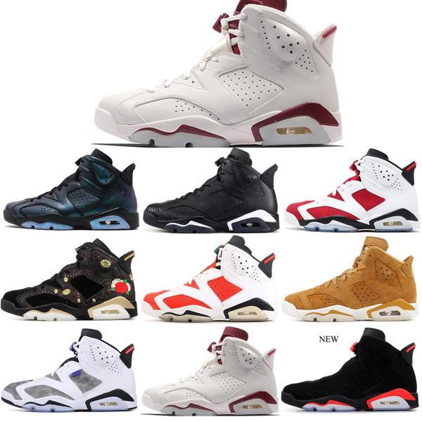 

2019 new 6 men Basketball shoes UNC Infrared Black Cat sports blue Olympic Oreo Angry bull Olympic Maroon 6s sports sneakers 7-13