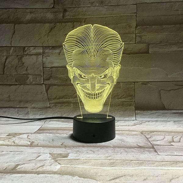 

dc comics the clown jack super villain 3d lamp battery operated colorful with remote led night light lamp cool gift for baby