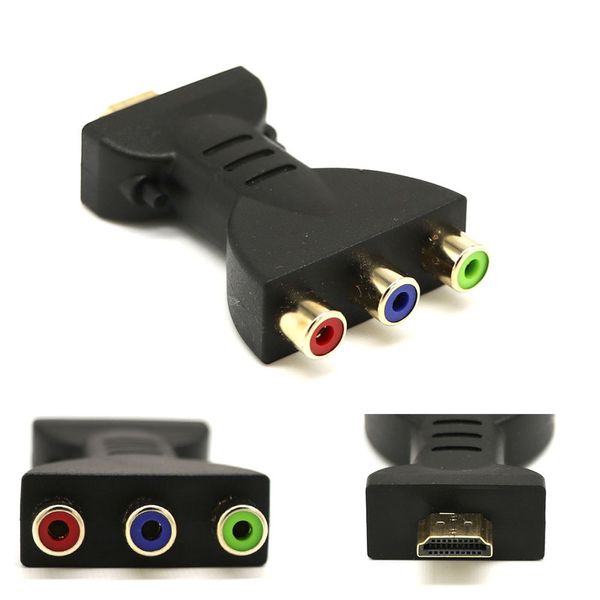 

new gold-plated hdmi to 3 rgb rca video audio adapter av component converter