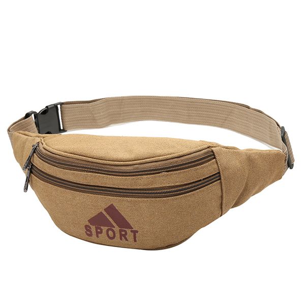 

new canvas waist bag mobile phone bag diagonal cross outdoor multi-function bag