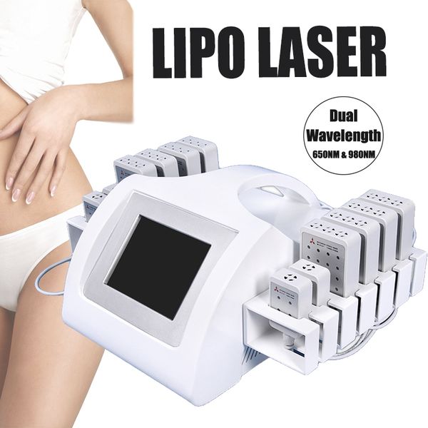 

650nm 980nm lipolaser fat dissolving lipo cellulite reduction machine localized fat removal lipo laser body weight loss slimming equipment