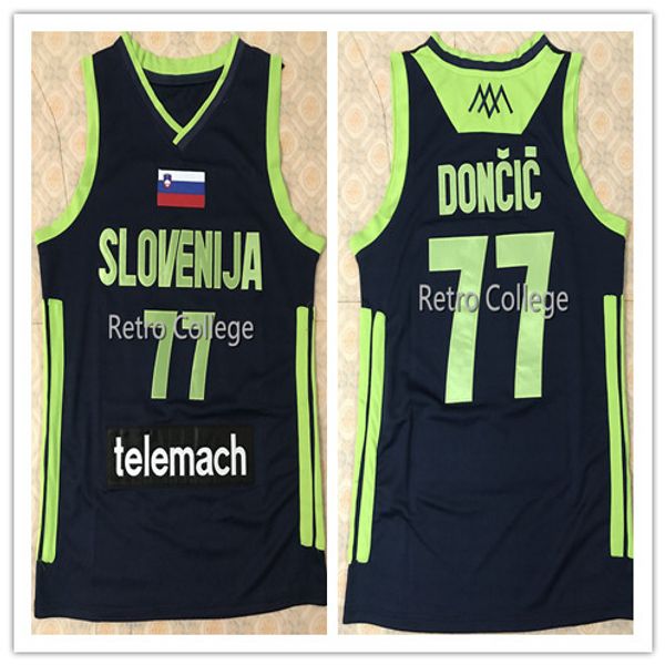

77 doncic luka lovenija telemach ba ketball jer ey men embroidery, Black;red