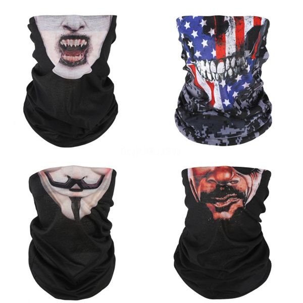 

animals print mask seamless uv sun protection balaclavas bandanas magic face er skull scarf dust wind headband cycling motorcycling party#37, Blue;black
