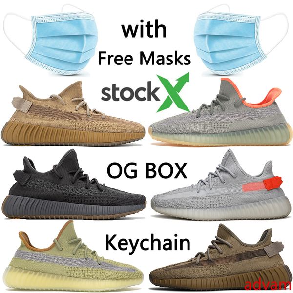 

with mask cinder oreo earth desert sage kanye v2 mens designer shoes flax marsh linen tail light womens running sneakers