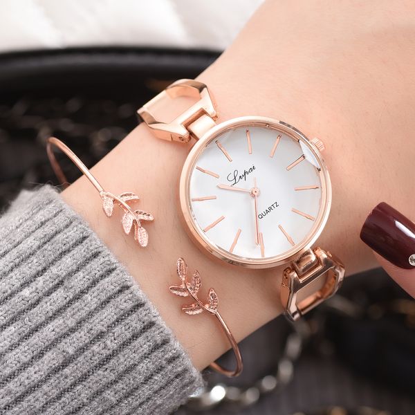 

lvpai brand bracelet watches for women luxury rose popular stainless steel hollow quartz wristwatches ladies watch relogio, Slivery;brown