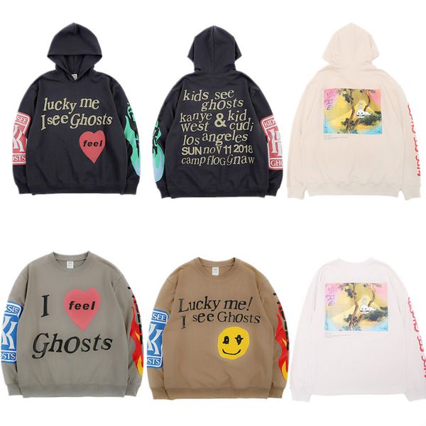 

kanye west kids see ghosts hoodie men pullover 2019 new arrived fashion sweatshirts hip hip hoodies, Black