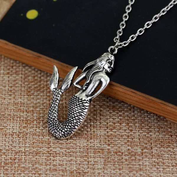 

hipping the little mermaid necklace 20 pcs /lot, Silver