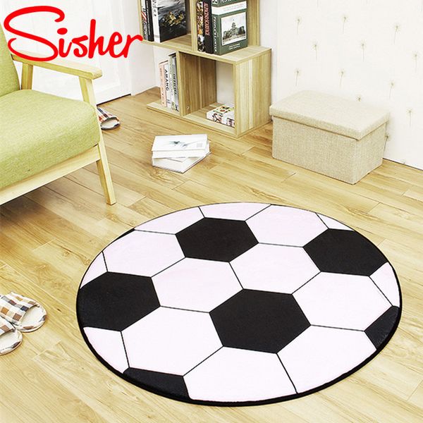 Anti Slip Polyester Ball Round Carpet Computer Chair Pad Football Basketball Living Room Mat Children Bedroom Rugs Bedroom Cost Of Carpet Carpet