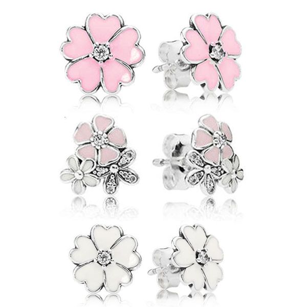 

mandy new 925 silver law white pink woman's earrings beautiful jewelry korean earings bijoux femme, Golden;silver