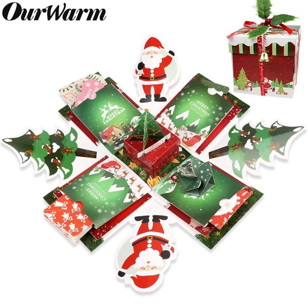 

ourwarm 15x15x15cm christmas explosion box scrapbook diy handmade p suprise box for kids gifts new year 2019
