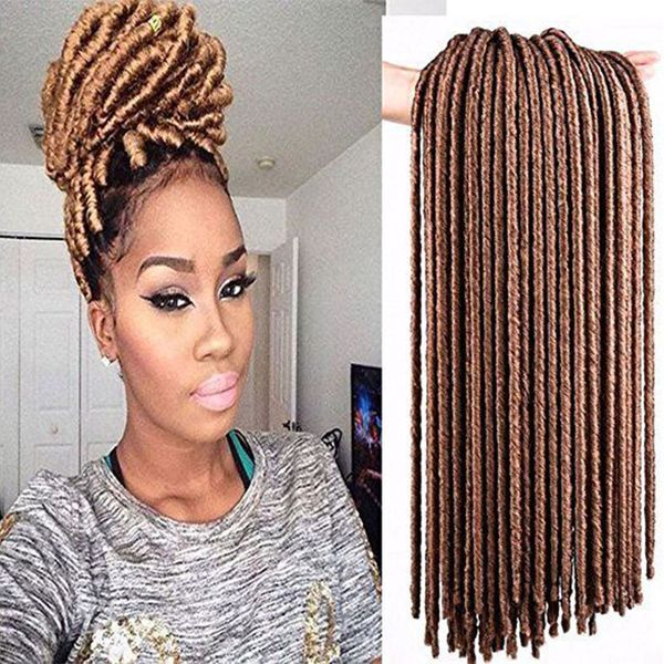 

3шт 18 "искусственные локоны крючком косички синтетические наращивание волос, Black