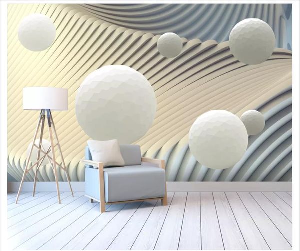 

3d wallpapers custom p mural wall paper abstract solid line round ball living room sofa 3d background wall papel de parede