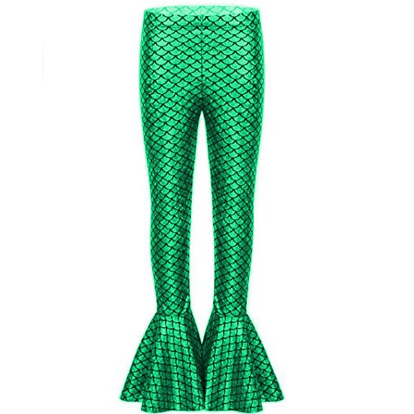 

14 colors lady faux leather fishtail leggings high waist stretchy flared pants nightclub cosplay party fish scale printing pants, Black;white