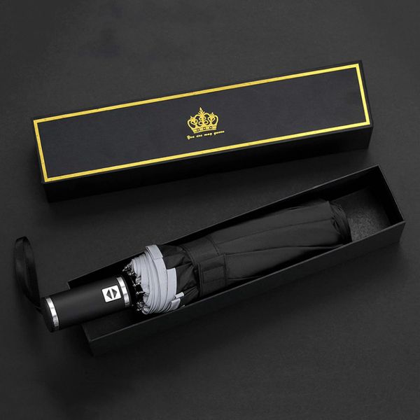 

ветрозащитный мужской дождевой зонтик полноавтоматический складной уф-защитный зонтик мужчины творческий большой портативный зонтик корпорац