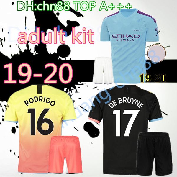 

19 20 kit soccer jersey city 2019 2020 mahrez g. jesus de bruyne kun aguero football shirt mendy man uniforms manchester maillot, Black
