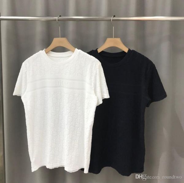 

2020ss весна и лето новый высококачественный хлопок печать с коротким рукавом круглый вырез панели футболка цвет: черный белый