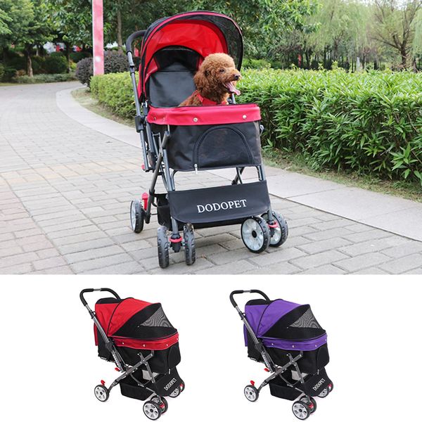 

new high-intensity 4-wheels pet stroller pet dog stroller outdoor dog carrier foldable carrier strolling cart
