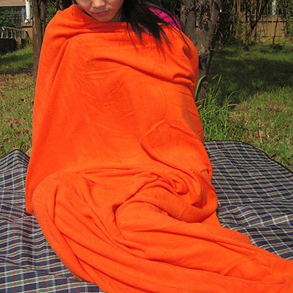 

zipper outdoor with storage pouch sleeping bag soft polar fleece blanket camping portable ultralight winter travel spring liner