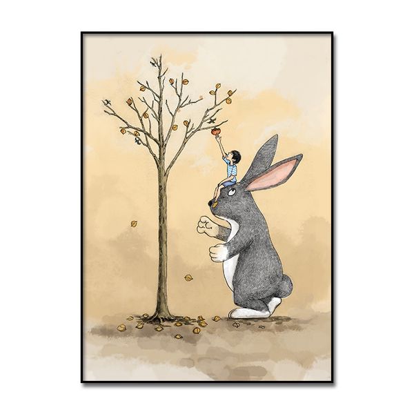 

living room, bedroom, music restaurant, modern simple home decoration painting, rabbit painting core hanging picture