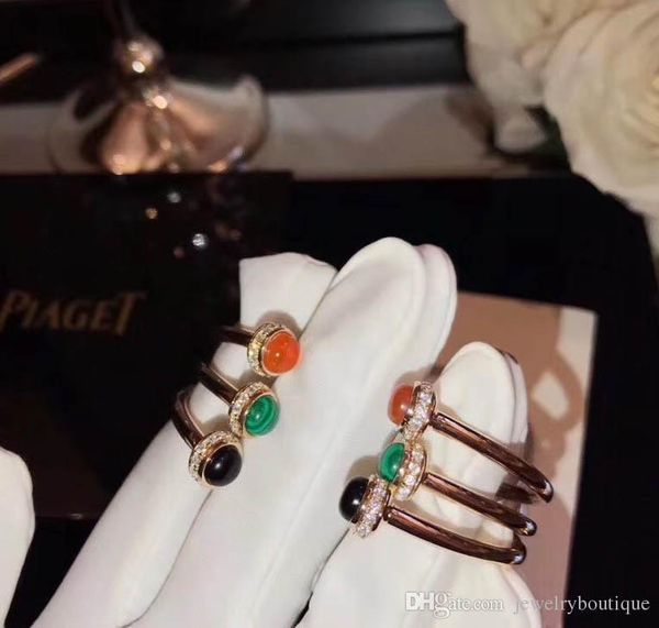 

S925 чистое серебро Роскошный качественный дизайн открыла панк с природой красный