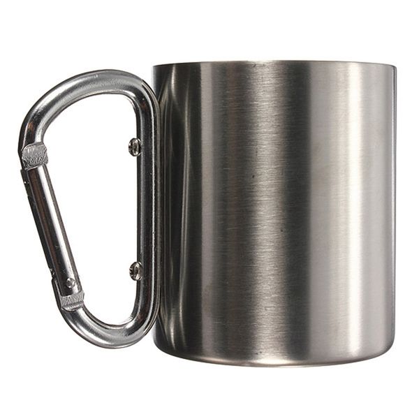 

stainless steel cup coffee cup camping outdoor picnic carabiner 220ml