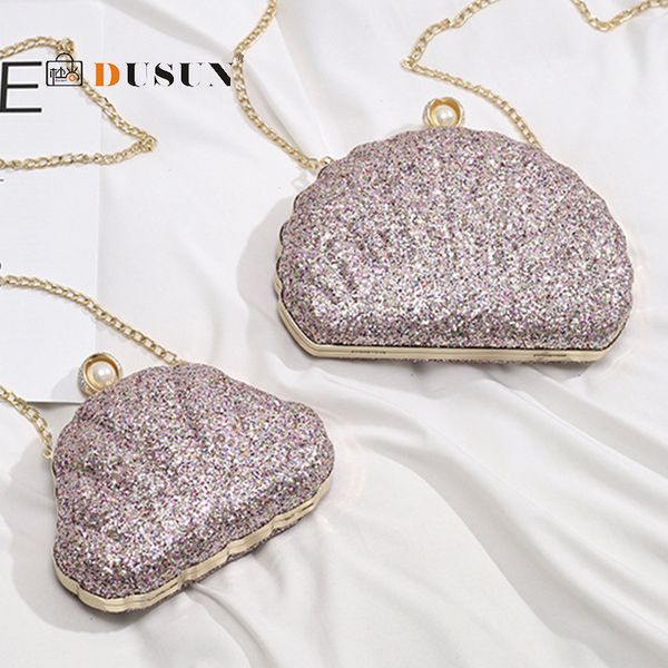 

lovely sequins shell bag women messenger bags 2020 small clip chains shoulder crossbody bag ladies brands purses cute