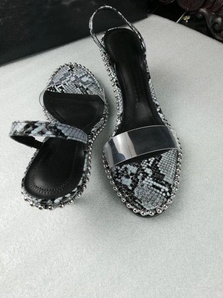 

new serpentine sandals, stylish sandals, banquet and wedding shoes, sizes 34-41, with box and dust bag, leather sole, Black