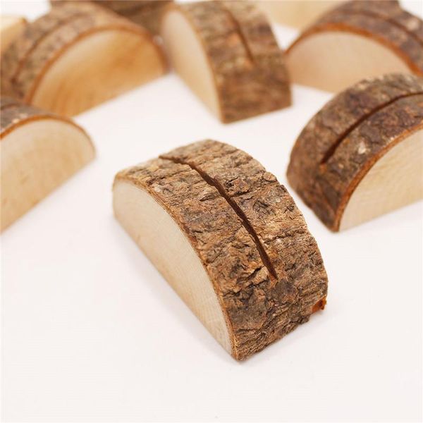 

wooden name place card p menu holder table natural tree stump number clip for wedding christmas party decoration