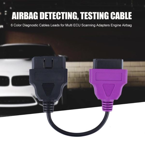 

6 color diagnostic cables leads for multi ecu scanning adapters engine airbag detecting testing cable