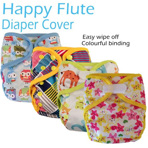 

13pcs/lot) happy flute os cloth diaper cover with or without bamboo cotton insert, mixed prints,fits 3-15kg baby