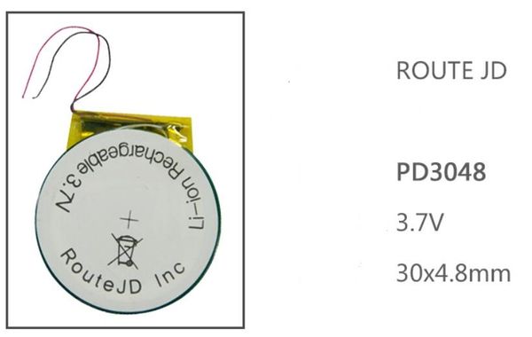 Идущие часы аккумуляторная 3.7V 200mAh литий-ионная аккумуляторная батарея Route JD PD3048 Для Garmin GPS Running Watch умные часы Navigator 30 * 4.8mm