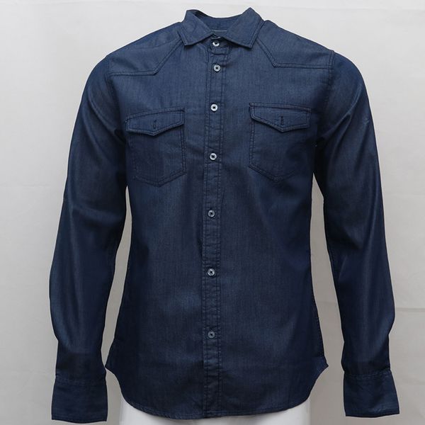 

модный бренд дизайнер джинсовые джинсы карманные рубашки camisa masculina мужчины с длинным рукавом рубашки 100%хлопок hombre сорочки homme, White;black