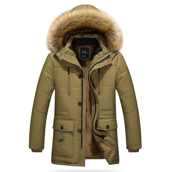 

mens winter warm thick down jackets designer coats hooded fleece anti cold coat jacket, Black