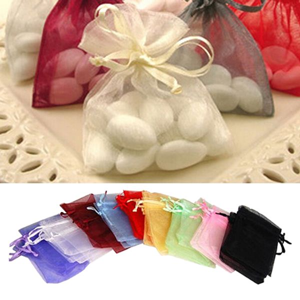 

50 pcs organza jewelry gifts drawable box wedding gift candy mini pouch bag
