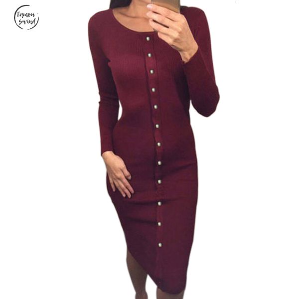 

bodycon dresses winter autumn work women office dress elegant warm long sleeve stretchy midi dress party lx062, Black;gray